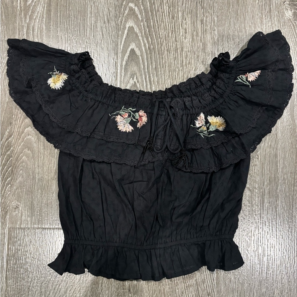 Rahi Floral Eyelet Trim Blouse, Size: M - Picture 4 of 6